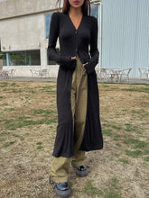 DAZY Solid Button Front Long Tee